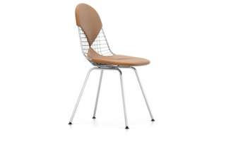 Vitra - Wire Chair DKX-2 - verchromt, Leder 71 sand - Sitzhöhe 43cm - - indoor
