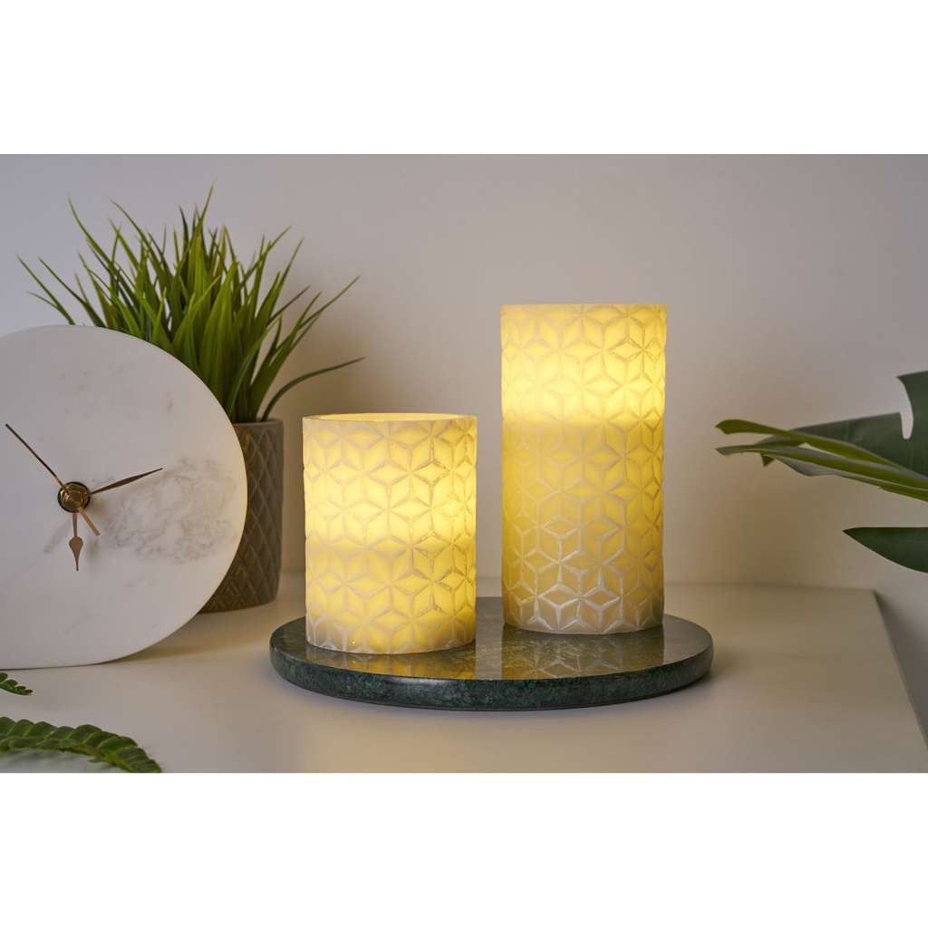 home24 Wachskerze Cosy Ornament (2er-Set)