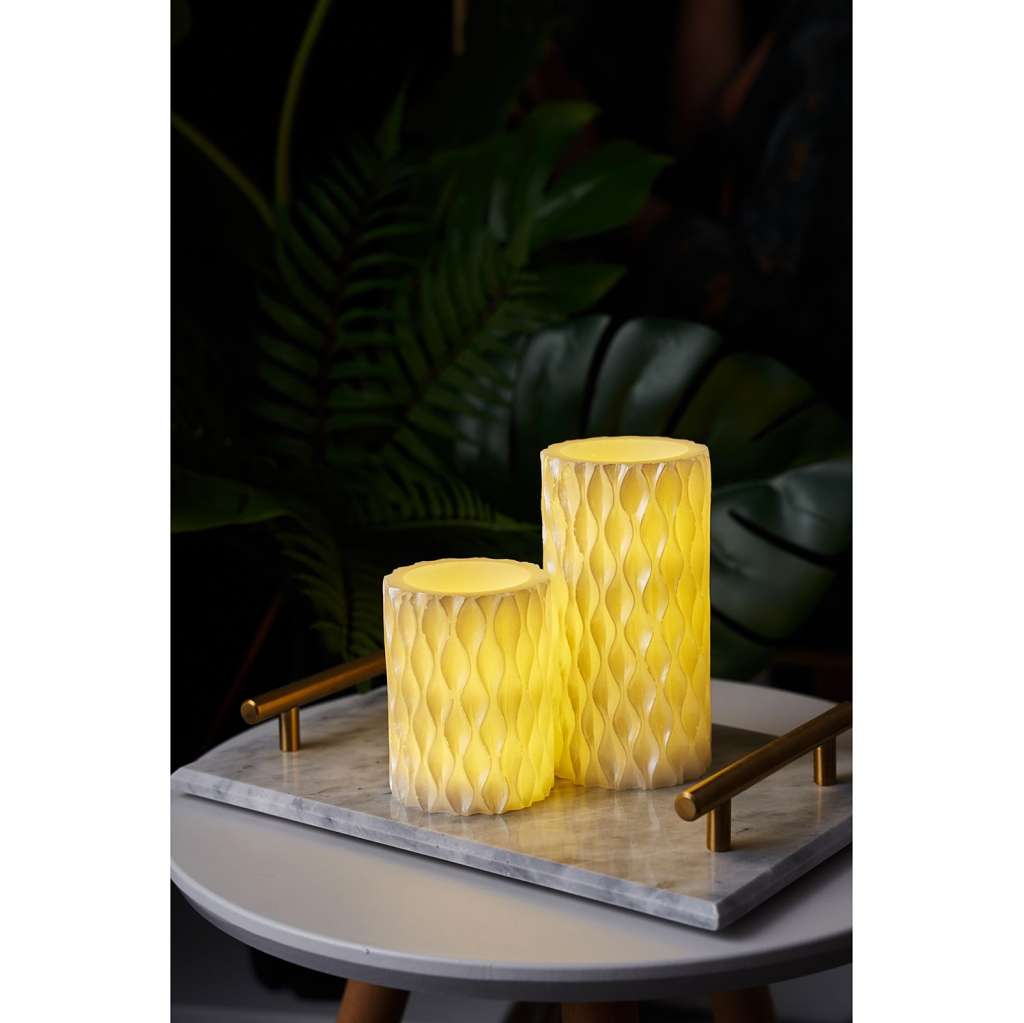home24 Wachskerze Cosy Pearl (2er-Set)