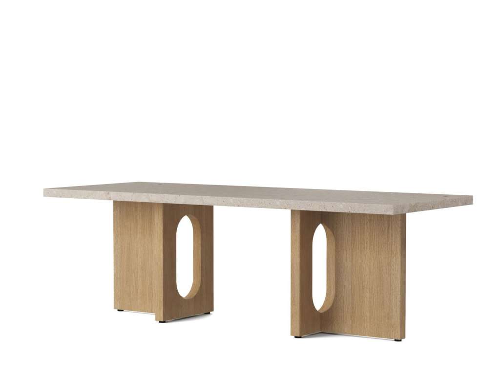 Menu - Androgyne Couchtisch - Kunis Breccia Sand - Gestell natural oak - indoor