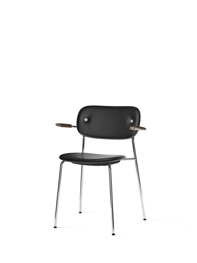 Menu - Co Dining Chair mit Armlehne - Dakar 0842 - Gestell chrom - Armlehne dark stained oak - indoor