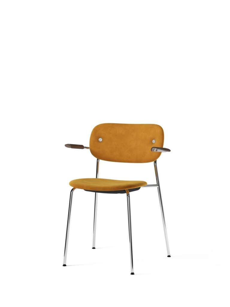 Menu - Co Dining Chair mit Armlehne - Ritz 1644 - Gestell chrom - Armlehne dark stained oak - indoor