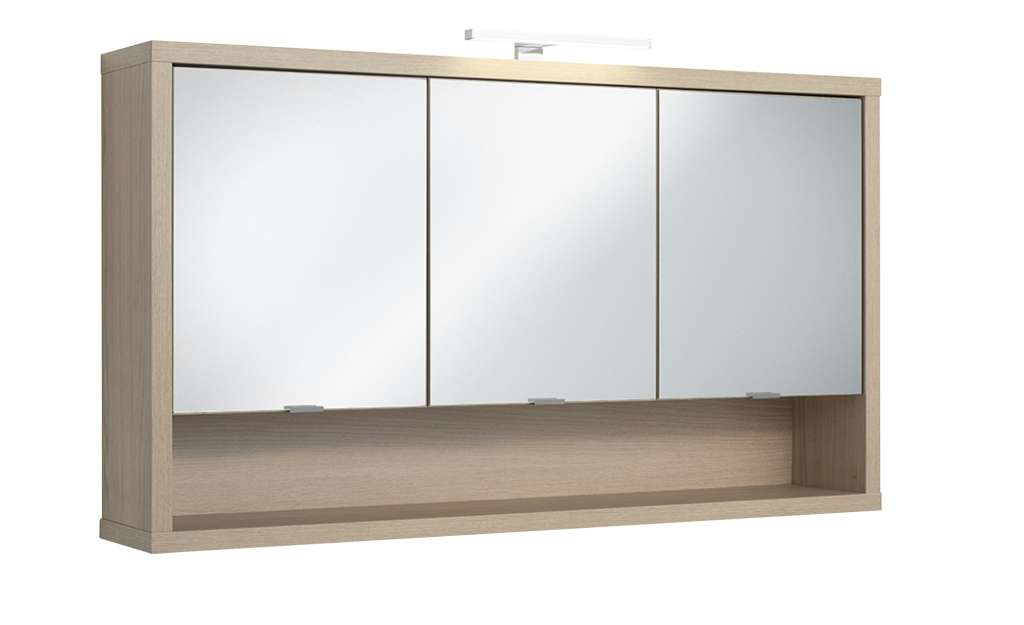 Spiegelschrank, 3-türig  Laibacher See ¦ weiß Schränke > Badschränke > Spiegelschränke - Höffner