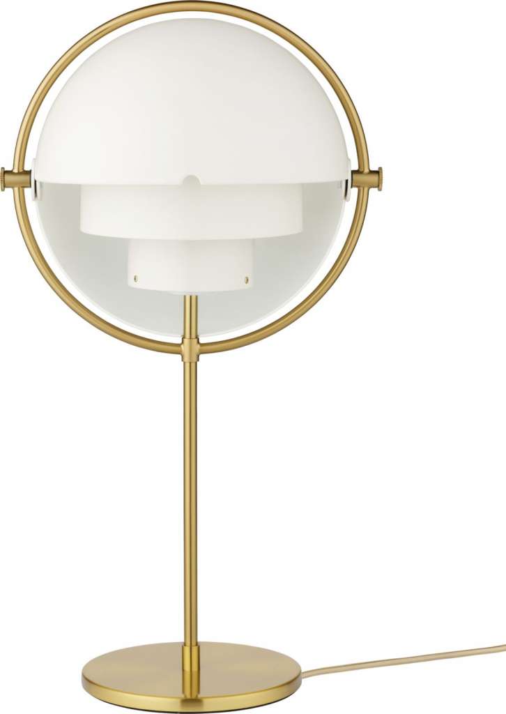 Gubi - Multi-Lite Tischleuchte - Fuß brass - white semi matt - indoor