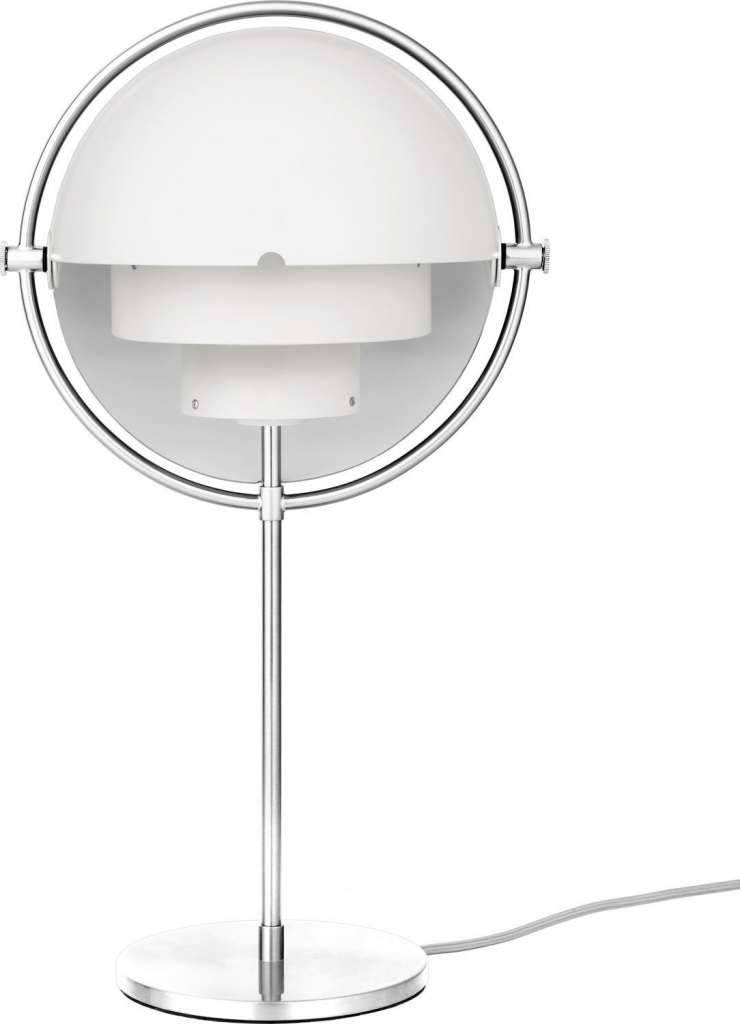 Gubi - Multi-Lite Tischleuchte - Fuß chrome - white semi matt - indoor