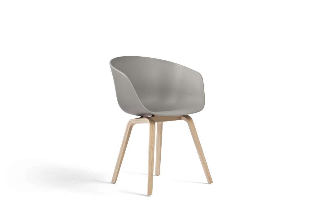 HAY - About a Chair AAC 22 - grau - Gestell Eiche schwarz gebeizt - indoor
