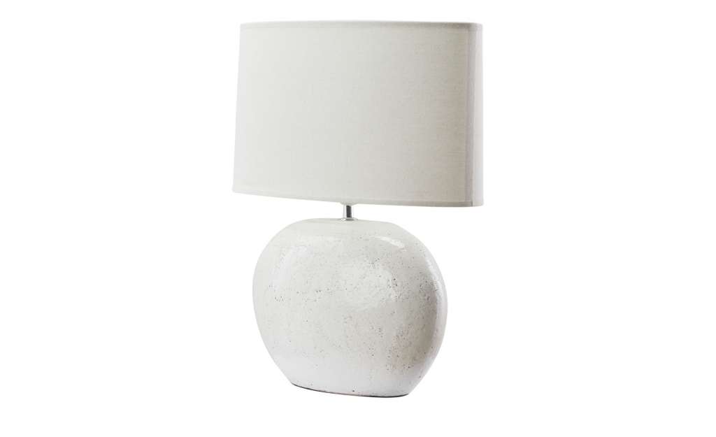 KHG Tischleuchte, 1-flammig, Terrakotta weiß `oval´ ¦ weiß ¦ Terracotta Lampen & Leuchten > Innenleuchten > Tischlampen - Höffner