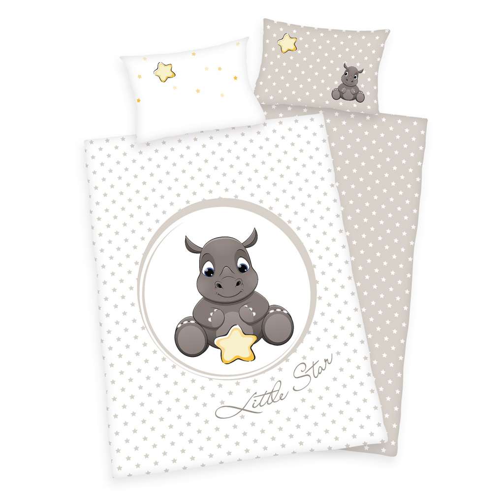 home24 Kinderbettwäsche Süßes Nashorn