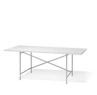 - Eiermann 1 Schreibtisch - Tischplatte weiß - Gestell silber - 160 x 80 cm - indoor