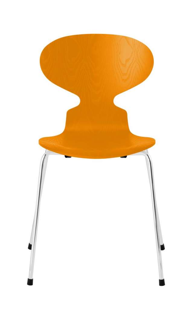 Fritz Hansen - Ant Stuhl - burnt yellow  - gefärbte Esche - Chrom Gestell - indoor
