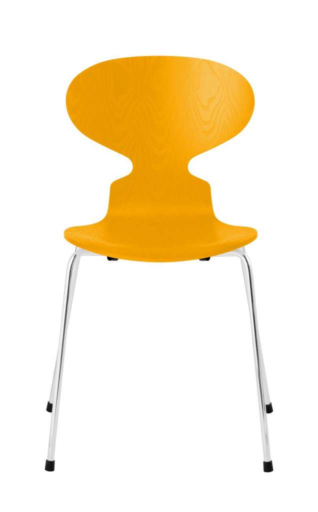 Fritz Hansen - Ant Stuhl - true yellow - gefärbte Esche - Chrom Gestell - indoor