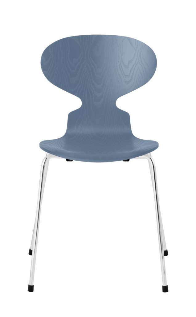 Fritz Hansen - Ant Stuhl - dusk blue  - gefärbte Esche - Chrom Gestell - indoor