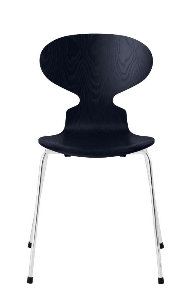 Fritz Hansen - Ant Stuhl - midnight blue - gefärbte Esche - Chrom Gestell - indoor