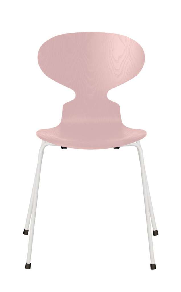 Fritz Hansen - Ant Stuhl - pale rose - gefärbte Esche - Gestell weiß - indoor