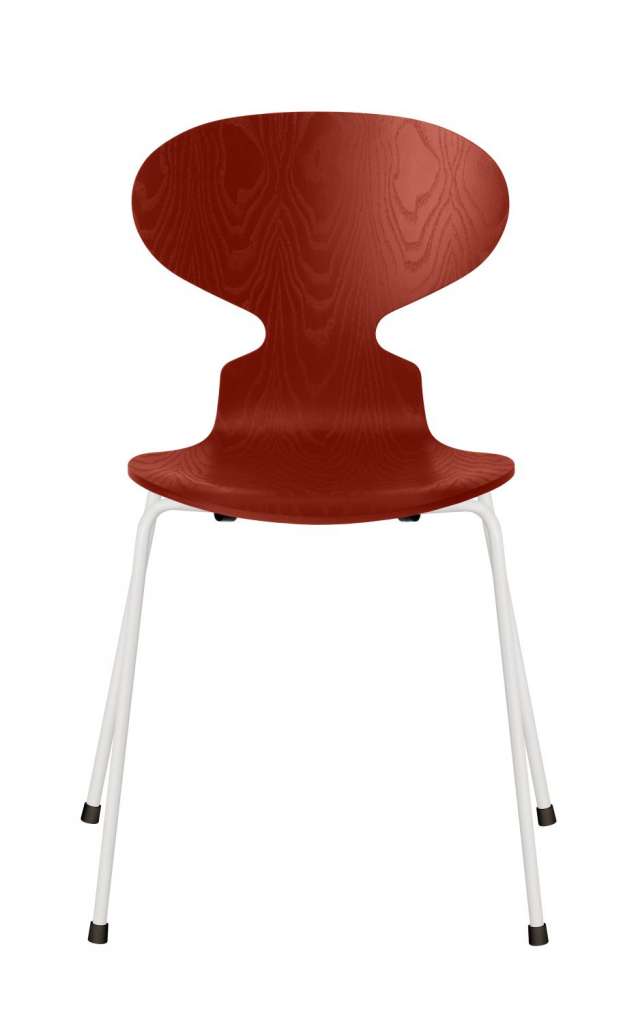 Fritz Hansen - Ant Stuhl - venetian red - gefärbte Esche - Chrom Gestell - indoor