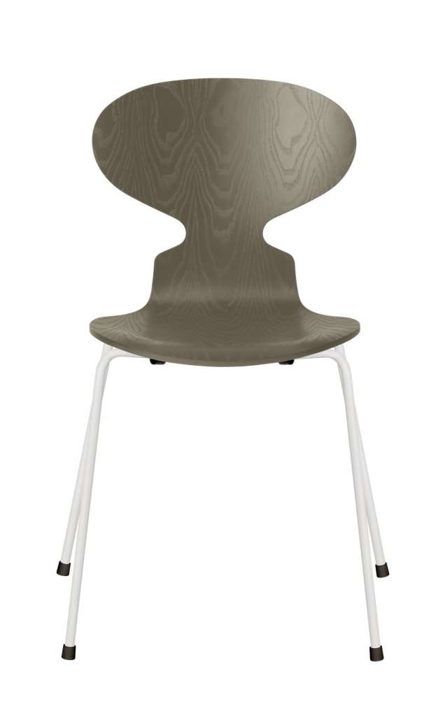 Fritz Hansen - Ant Stuhl - olive green  - gefärbte Esche - Chrom Gestell - indoor