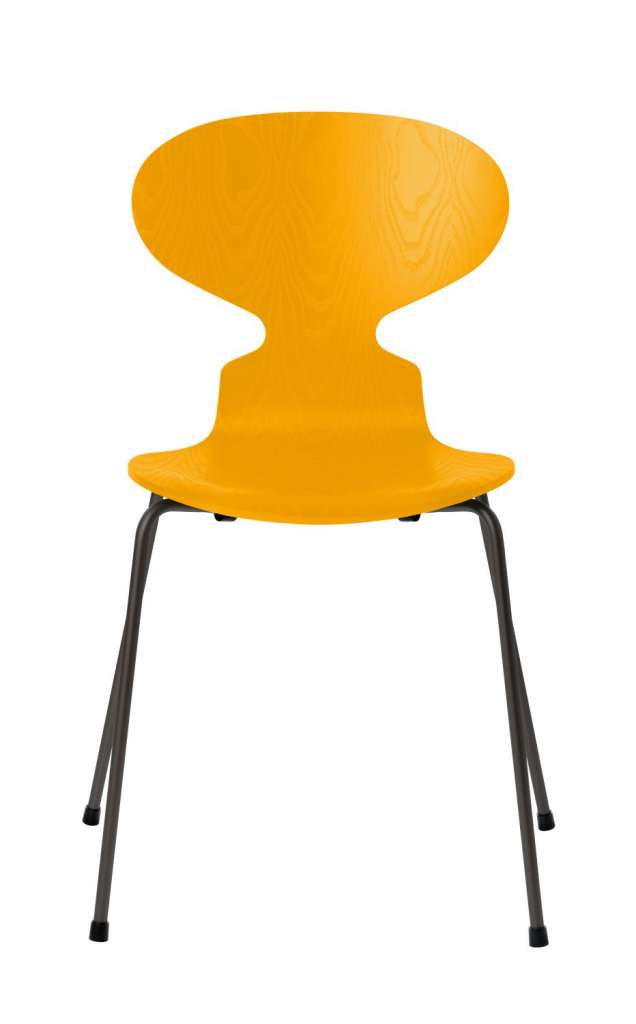 Fritz Hansen - Ant Stuhl - true yellow - gefärbte Esche - Chrom Gestell - indoor