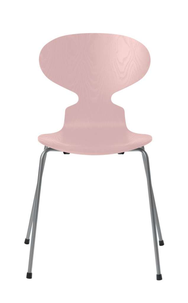 Fritz Hansen - Ant Stuhl - pale rose - gefärbte Esche - Gestell silver grey - indoor