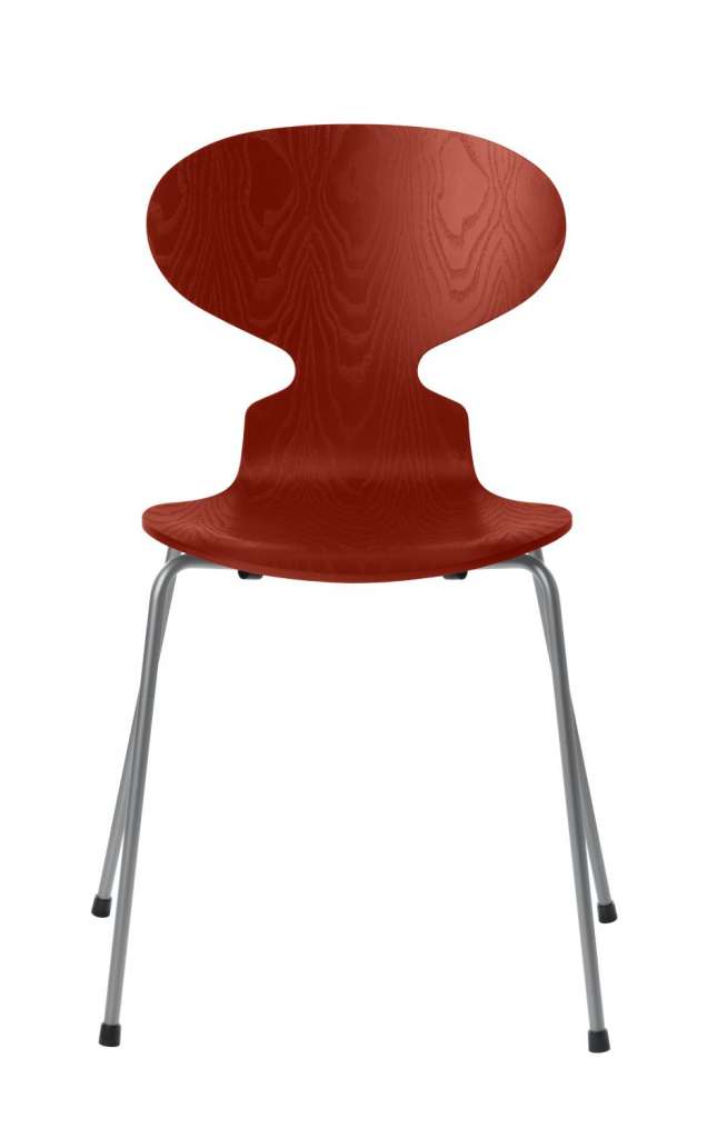 Fritz Hansen - Ant Stuhl - venetian red - gefärbte Esche - Chrom Gestell - indoor