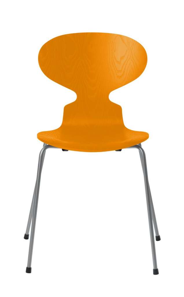 Fritz Hansen - Ant Stuhl - burnt yellow  - gefärbte Esche - Chrom Gestell - indoor