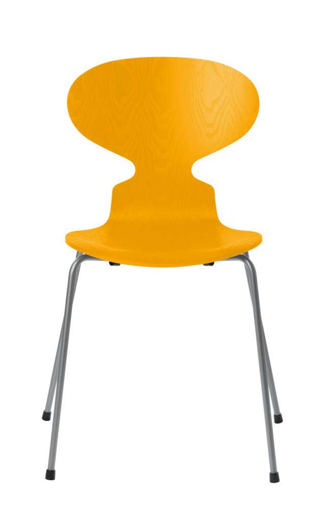 Fritz Hansen - Ant Stuhl - true yellow - gefärbte Esche - Chrom Gestell - indoor