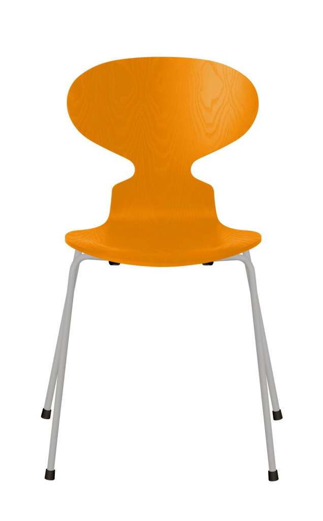 Fritz Hansen - Ant Stuhl - burnt yellow  - gefärbte Esche - Chrom Gestell - indoor