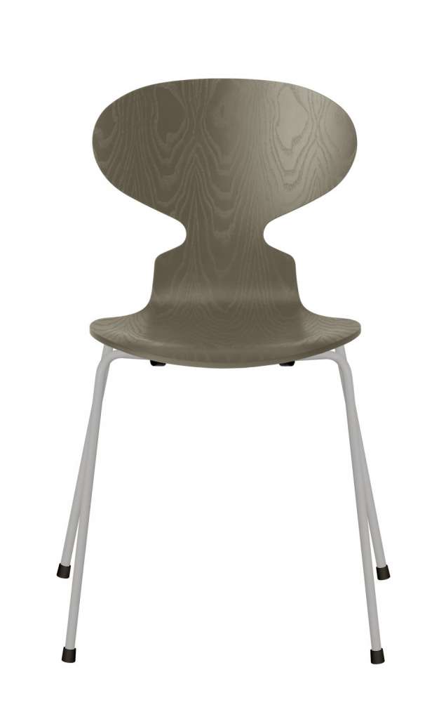 Fritz Hansen - Ant Stuhl - olive green  - gefärbte Esche - Chrom Gestell - indoor