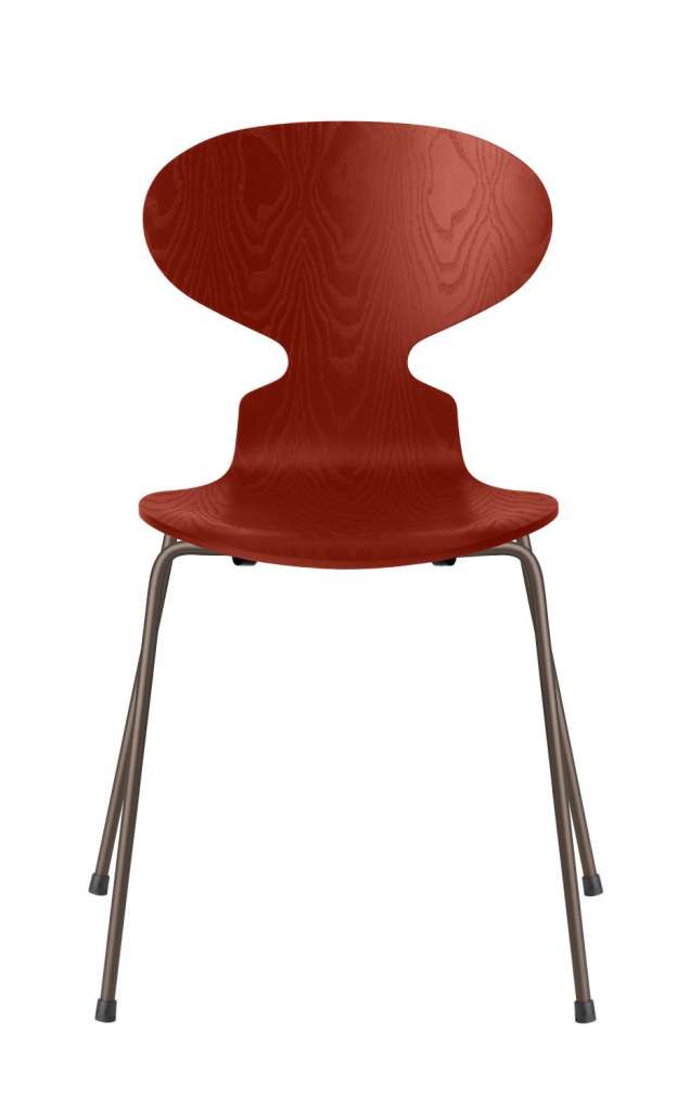 Fritz Hansen - Ant Stuhl - venetian red - gefärbte Esche - Chrom Gestell - indoor