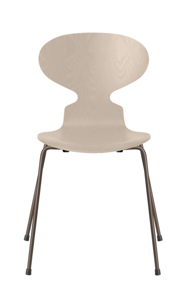 Fritz Hansen - Ant Stuhl - light beige - gefärbte Esche - Chrom Gestell - indoor