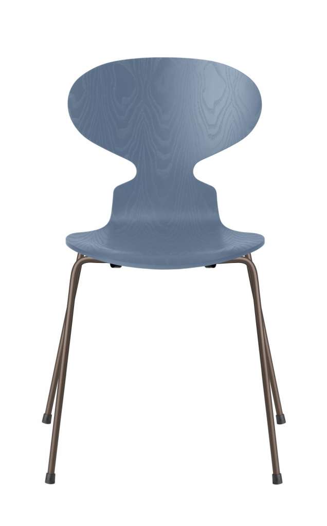 Fritz Hansen - Ant Stuhl - dusk blue  - gefärbte Esche - Chrom Gestell - indoor