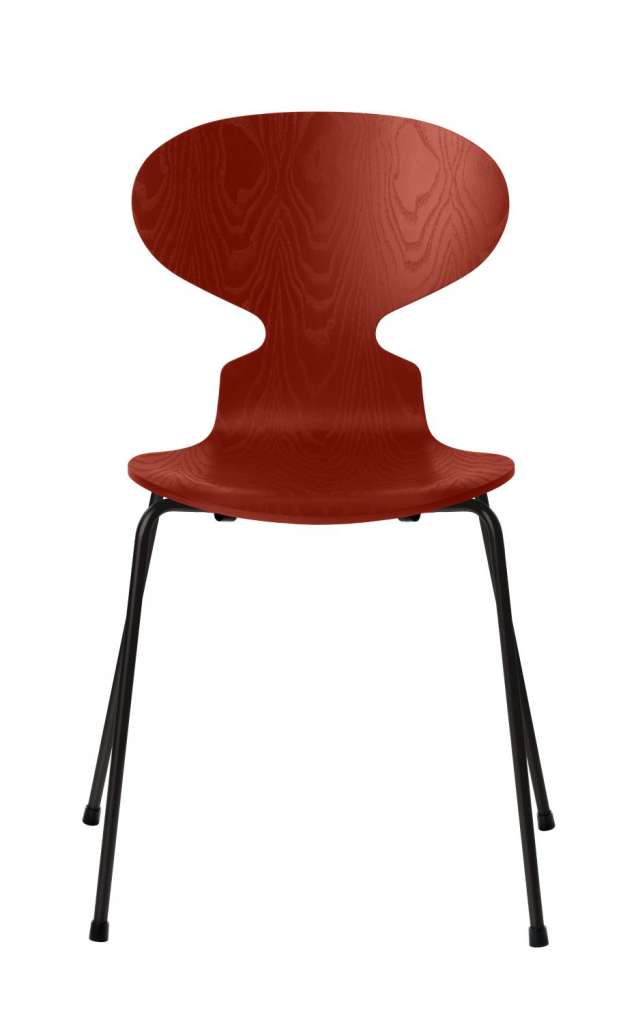 Fritz Hansen - Ant Stuhl - venetian red - gefärbte Esche - Chrom Gestell - indoor