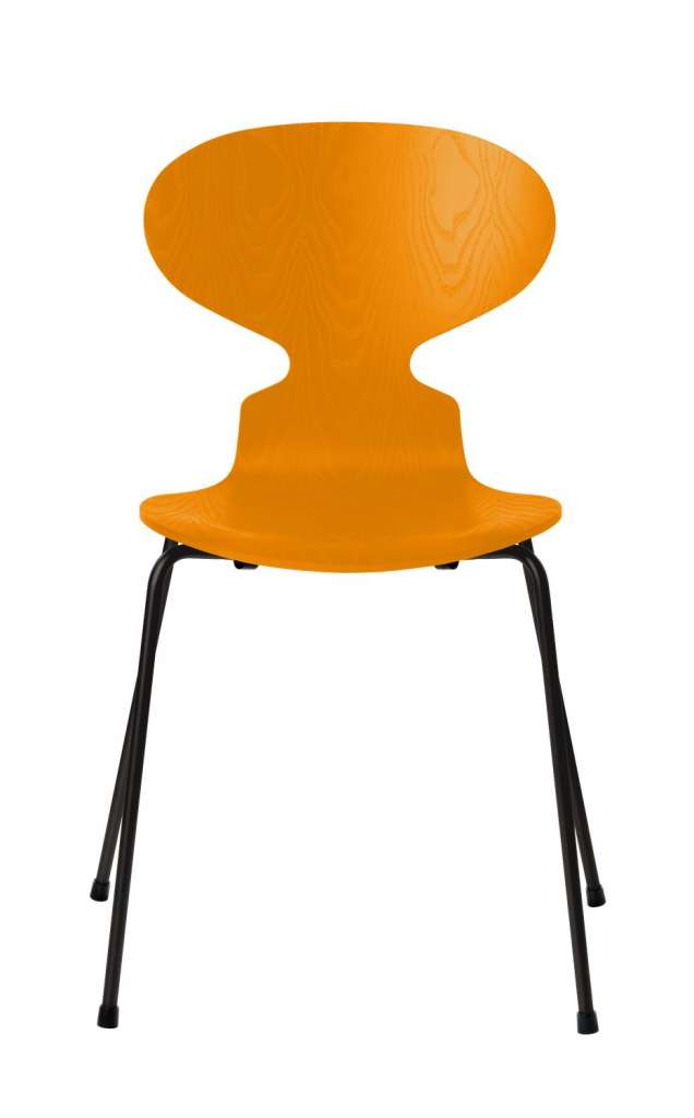 Fritz Hansen - Ant Stuhl - burnt yellow  - gefärbte Esche - Chrom Gestell - indoor