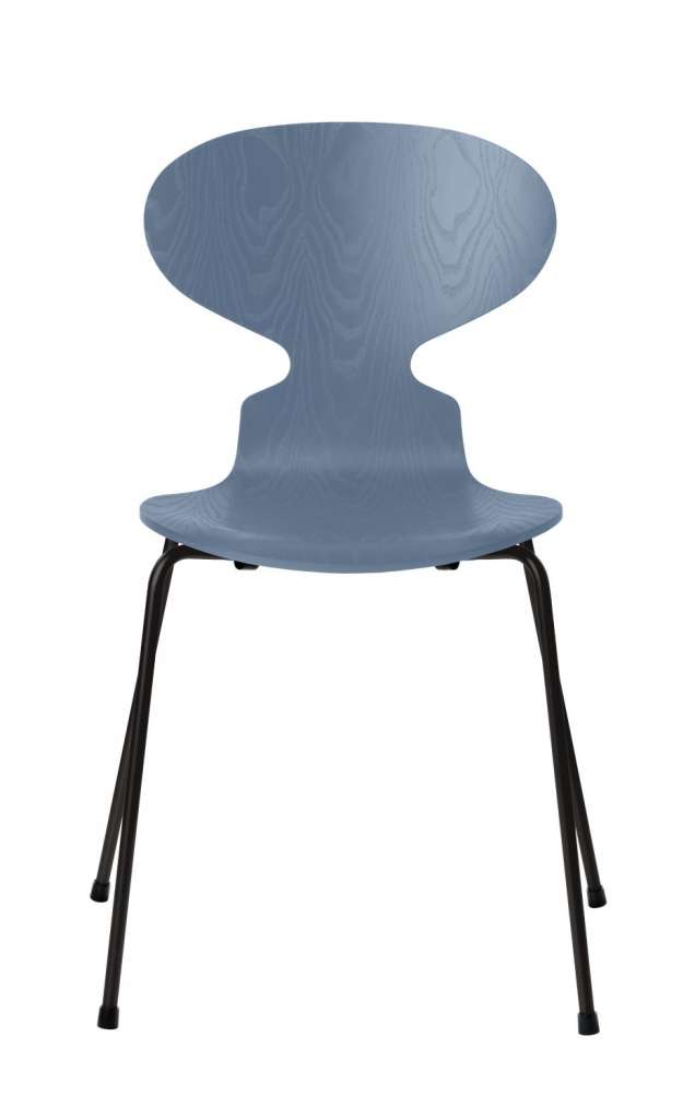 Fritz Hansen - Ant Stuhl - dusk blue  - gefärbte Esche - Chrom Gestell - indoor