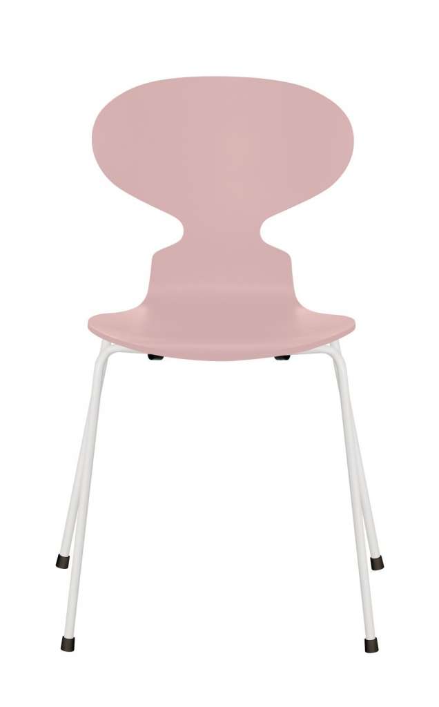Fritz Hansen - Ant Stuhl - pale rose - lackiert - Gestell weiß - indoor