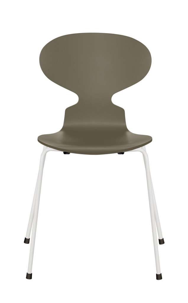 Fritz Hansen - Ant Stuhl - olive green  - gefärbte Esche - Chrom Gestell - indoor