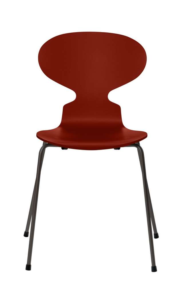 Fritz Hansen - Ant Stuhl - venetian red - gefärbte Esche - Chrom Gestell - indoor