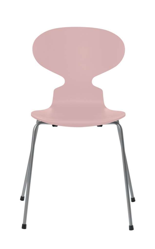 Fritz Hansen - Ant Stuhl - pale rose - lackiert - Gestell silver grey - indoor