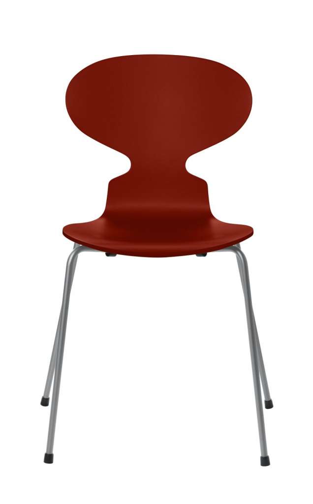 Fritz Hansen - Ant Stuhl - venetian red - gefärbte Esche - Chrom Gestell - indoor