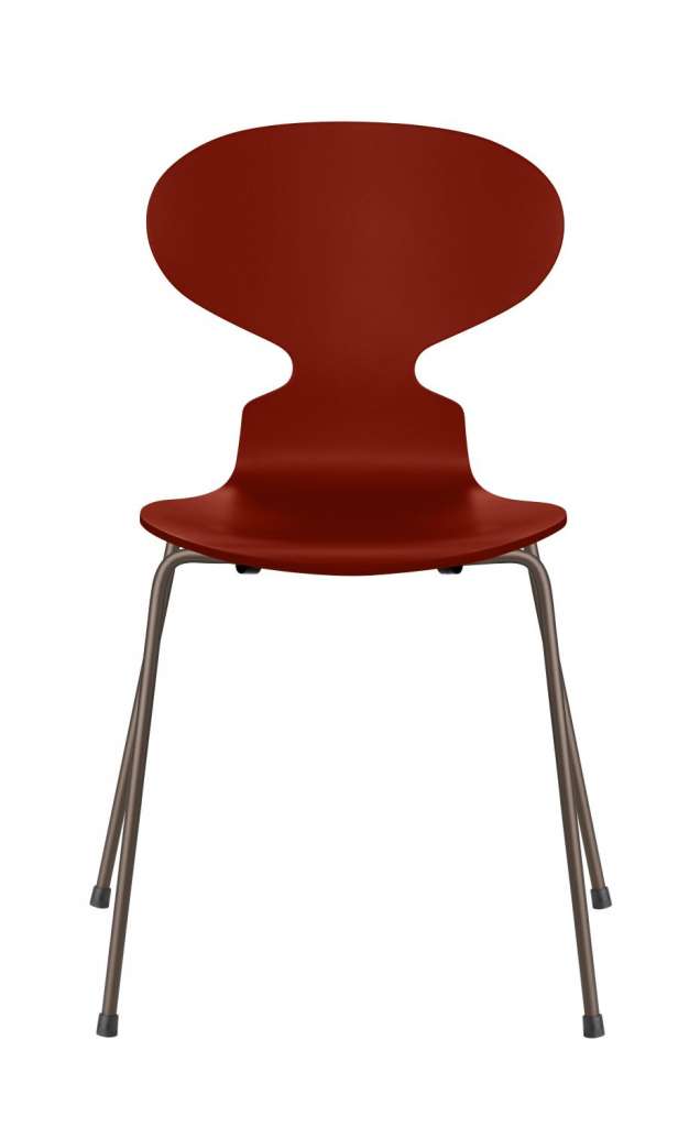Fritz Hansen - Ant Stuhl - venetian red - gefärbte Esche - Chrom Gestell - indoor