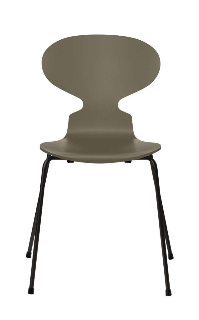 Fritz Hansen - Ant Stuhl - olive green  - gefärbte Esche - Chrom Gestell - indoor