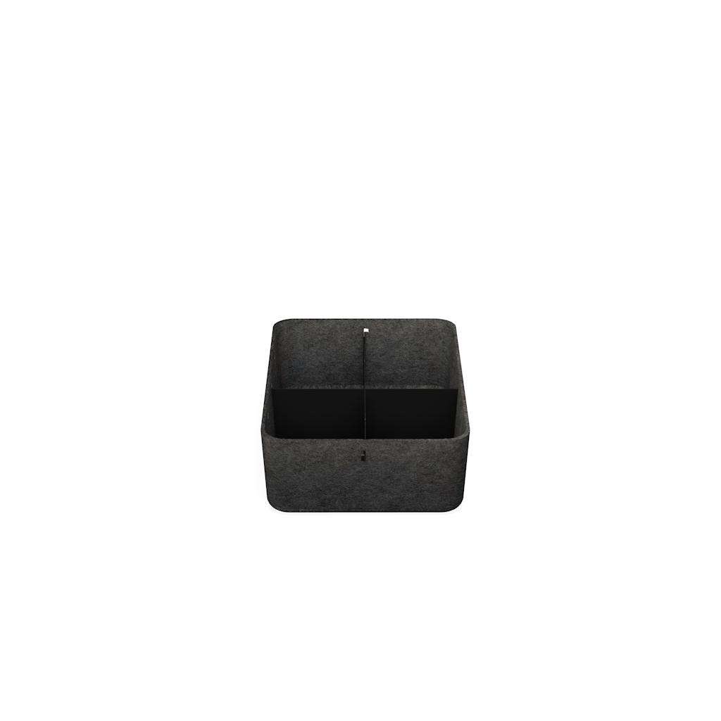 USM Haller - USM Inox Box tief 250 - anthrazitgrau - Unterteilung 1 - indoor