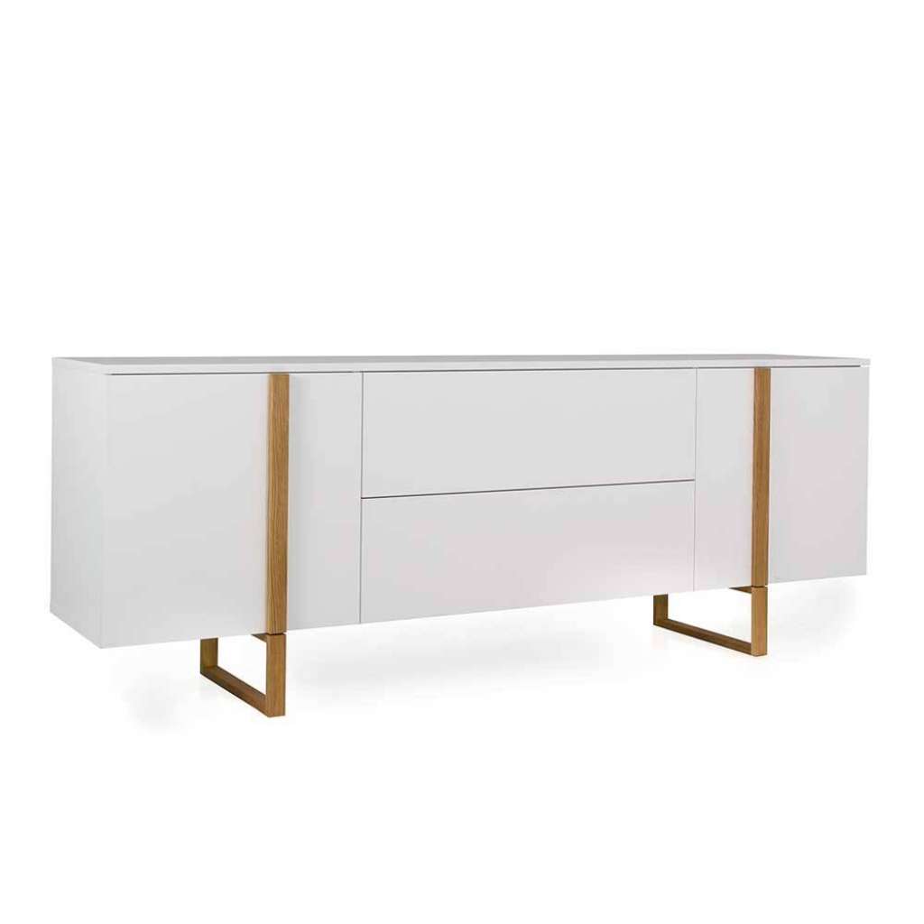 Sideboard in Weiß und Eiche Skandi Design