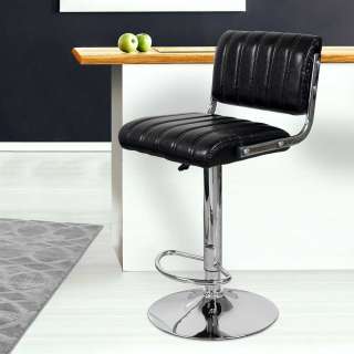 Tresenstühle in Schwarz Kunstleder Retro Style (2er Set)