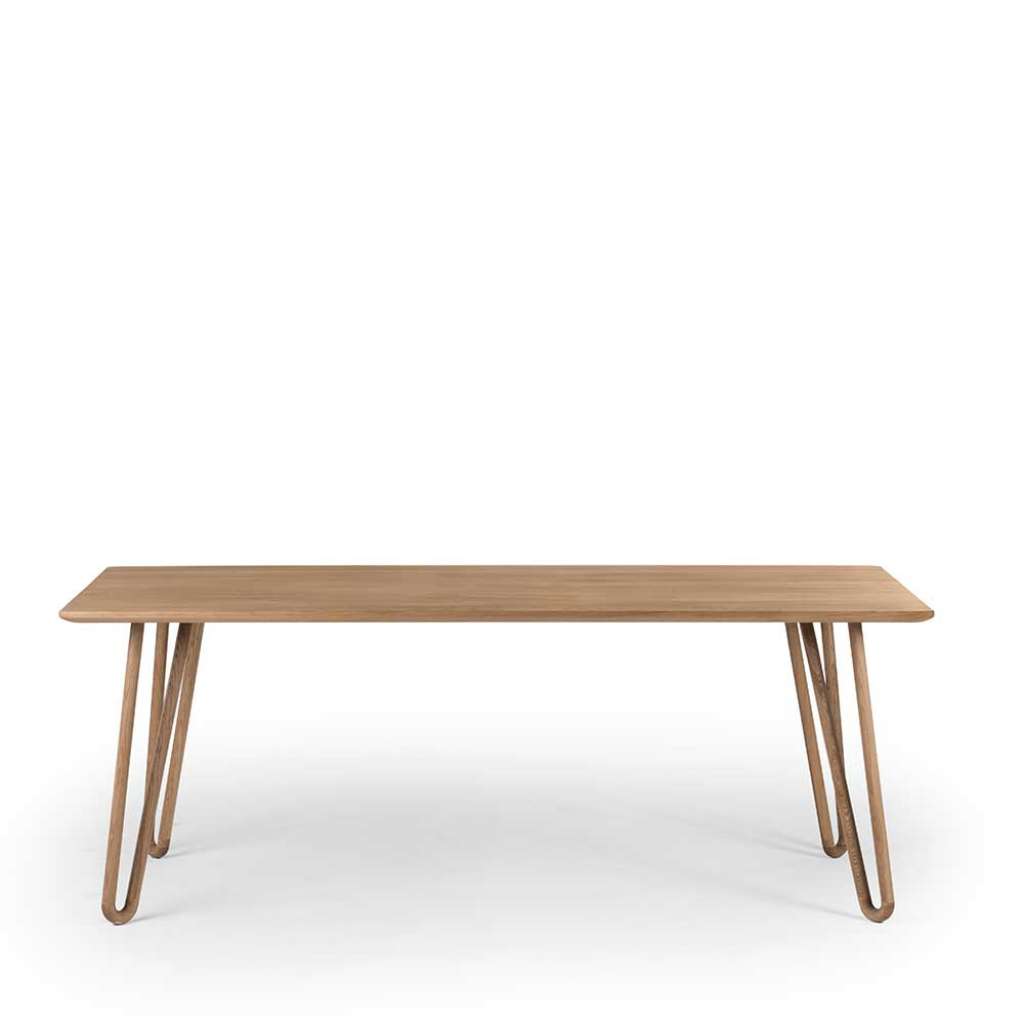 Esszimmertisch aus Eiche massiv weiß geölt Skandi Design