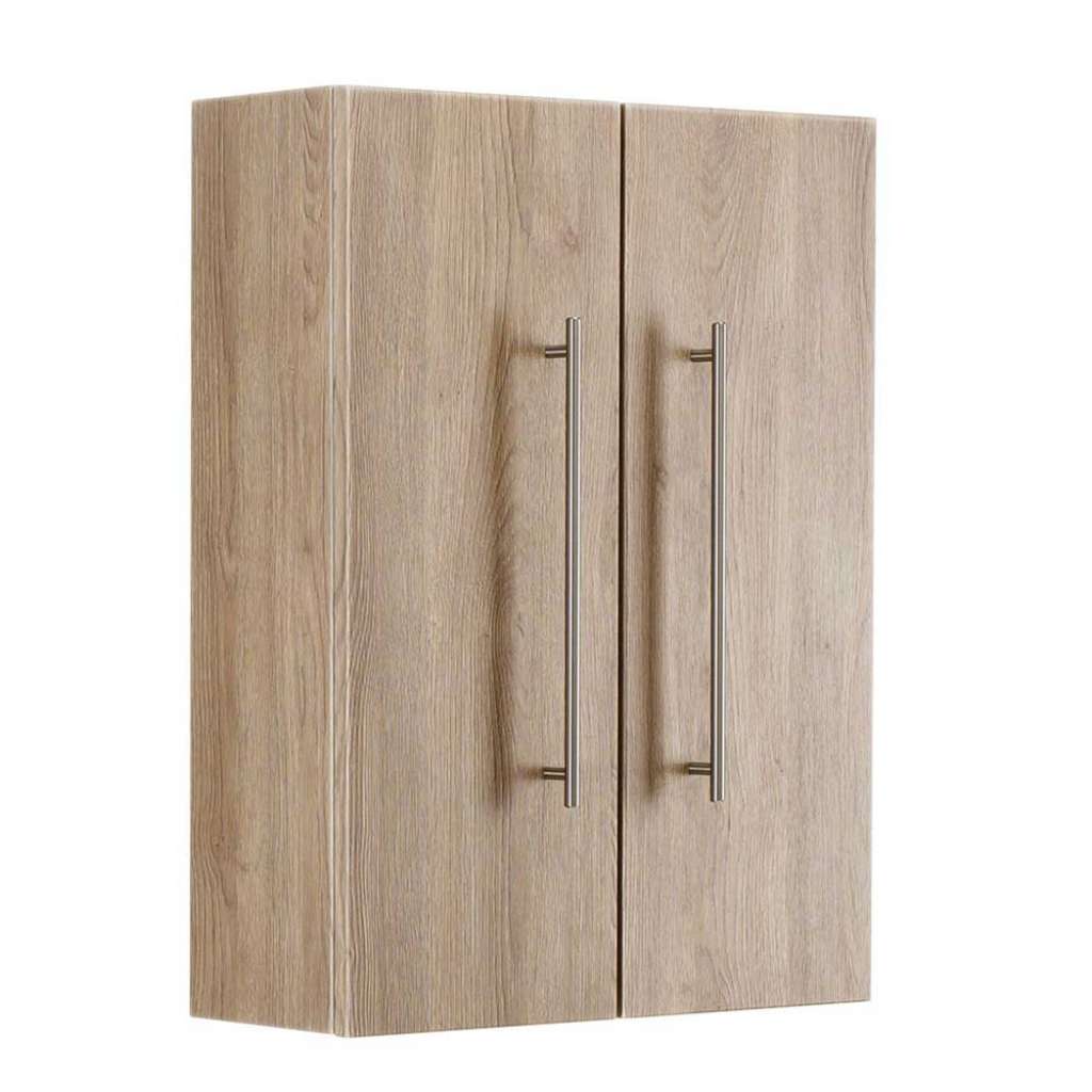 2 türiger Hängeschrank für Bad Eiche hell Optik