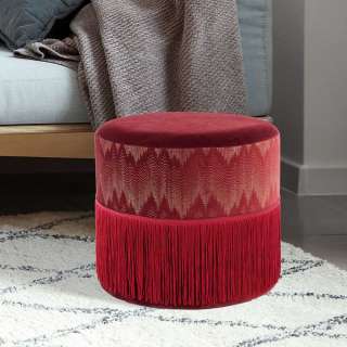 Design Hocker im Orientalischen Look Dunkelrot Samt