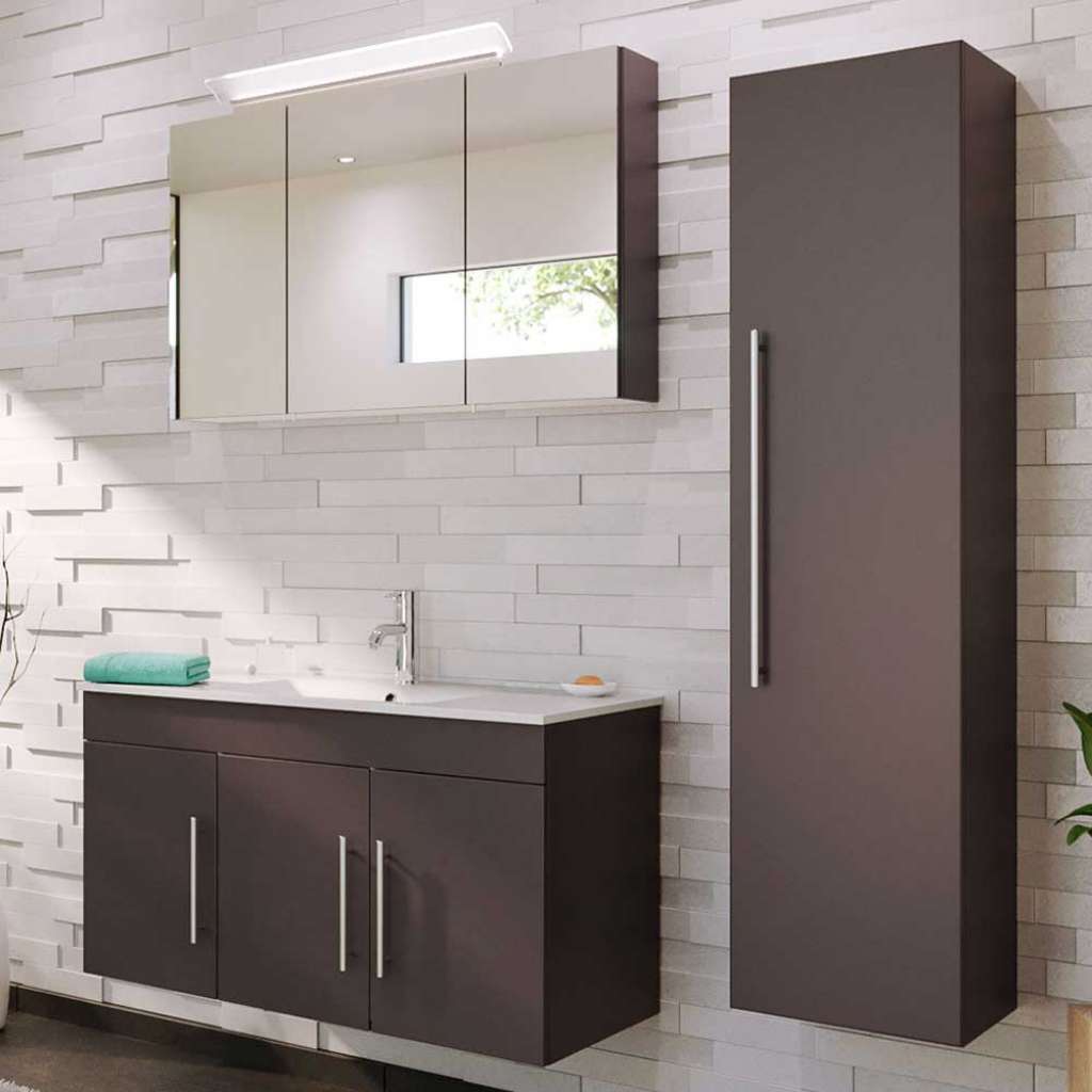 Badezimmer Kombination in Anthrazit Wandmontage (3-teilig)