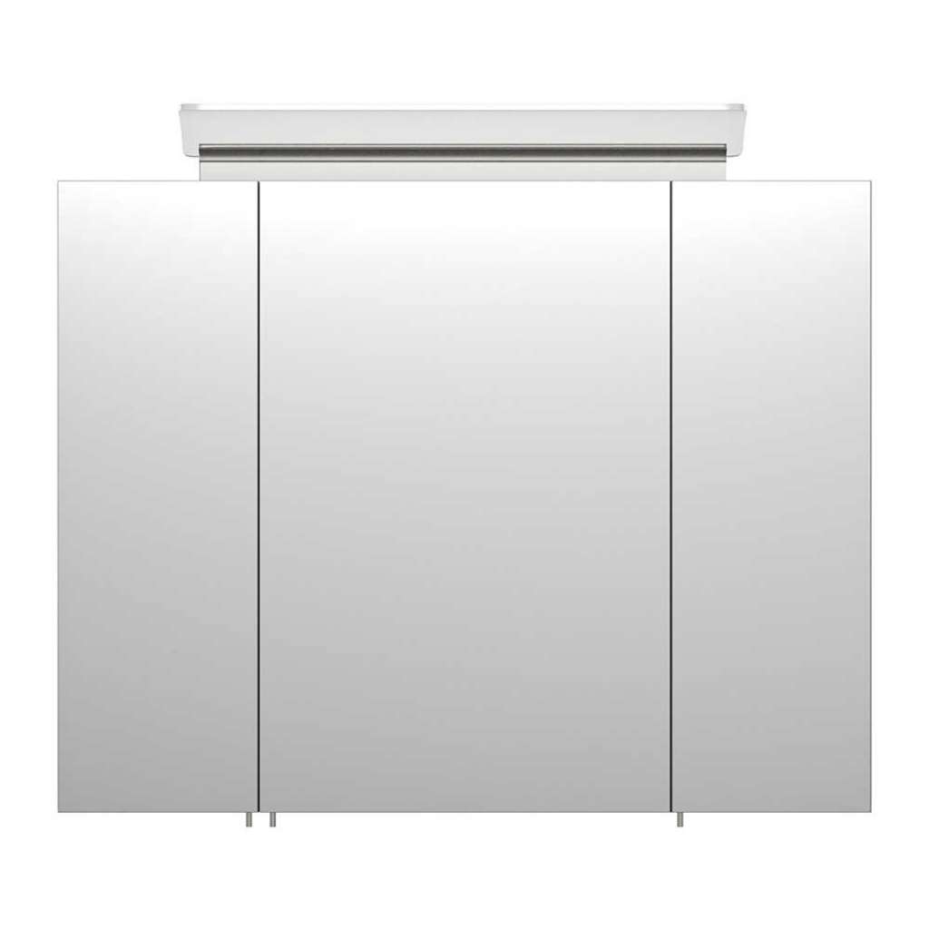 3 türiger Spiegelschrank in Anthrazit LED Beleuchtung