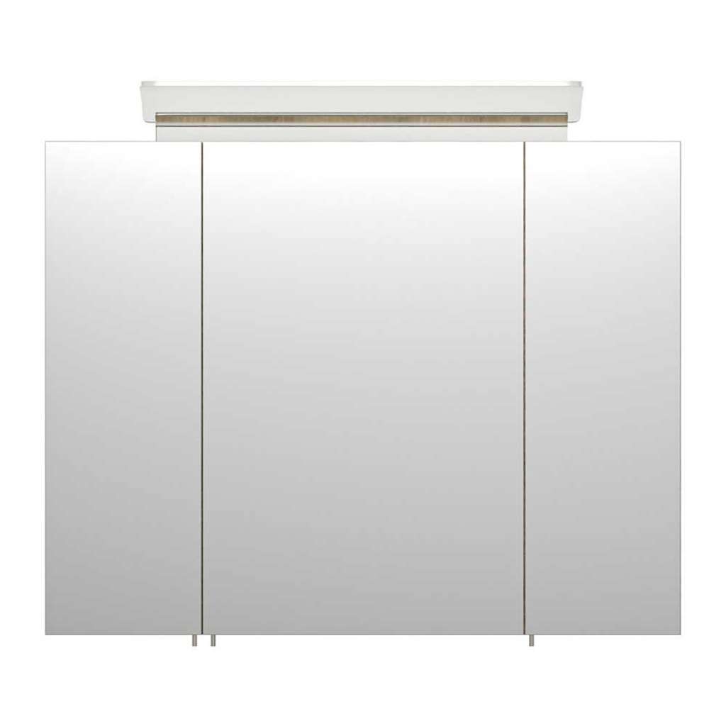 Badezimmer Spiegelschrank in Eiche hell Optik LED Beleuchtung