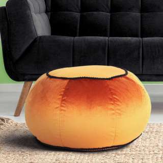 Design Pouf in Bronzefarben Samt 65 cm breit